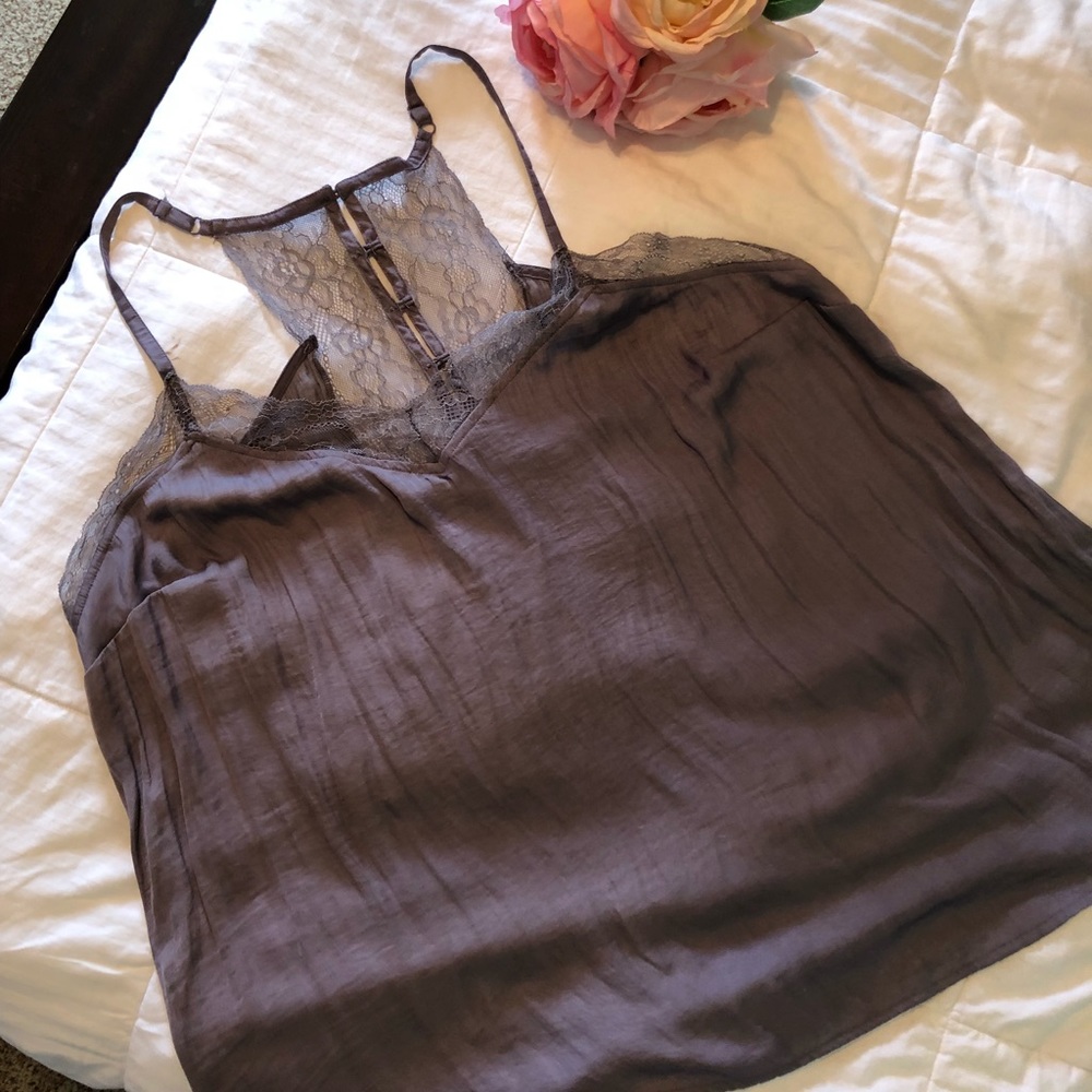 Grey lace cami